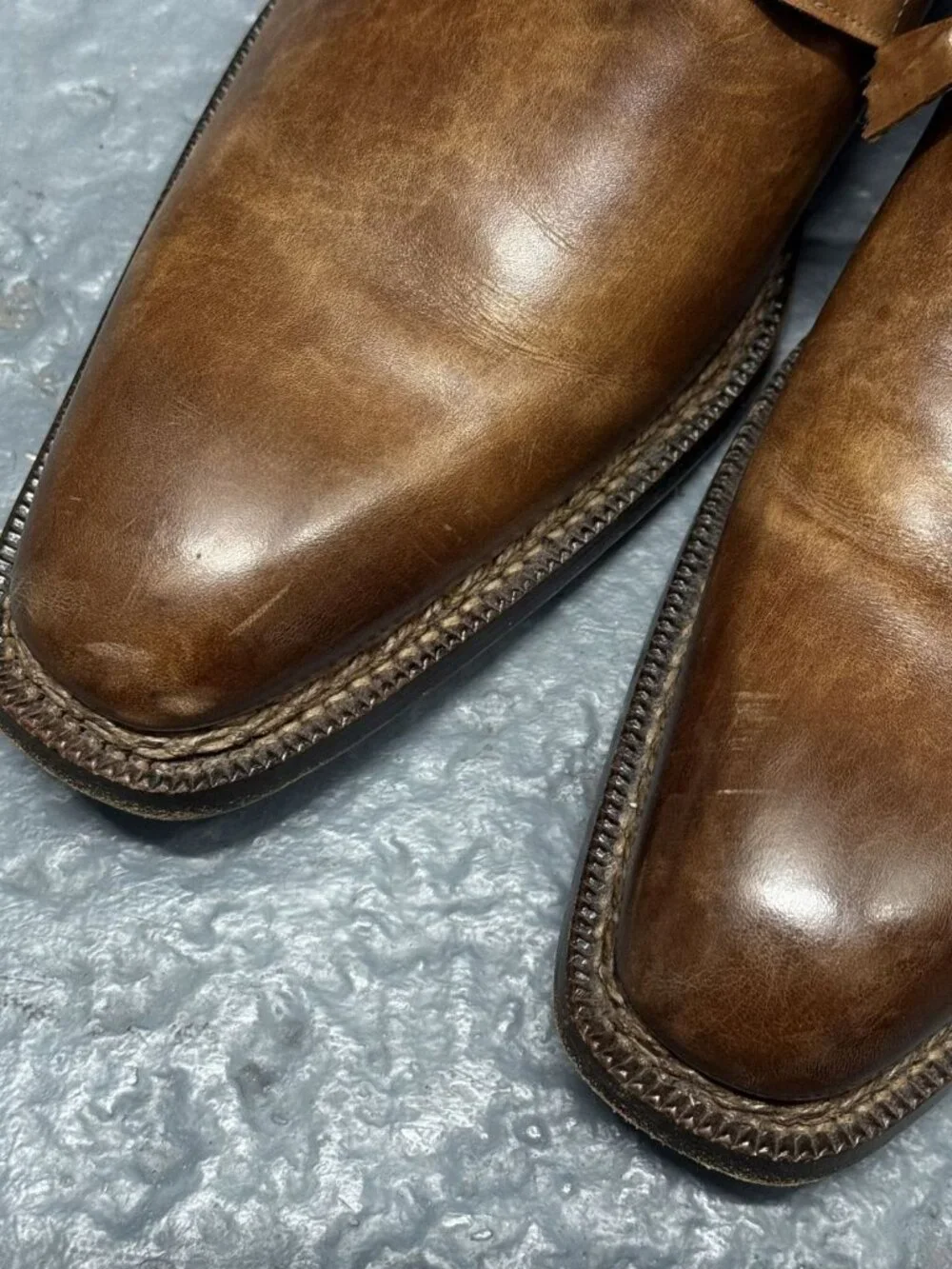 HARRIS FIRENZE 1913 x BARNEYS NY BROWN HANDMADE LEATHER DERBY SHOES